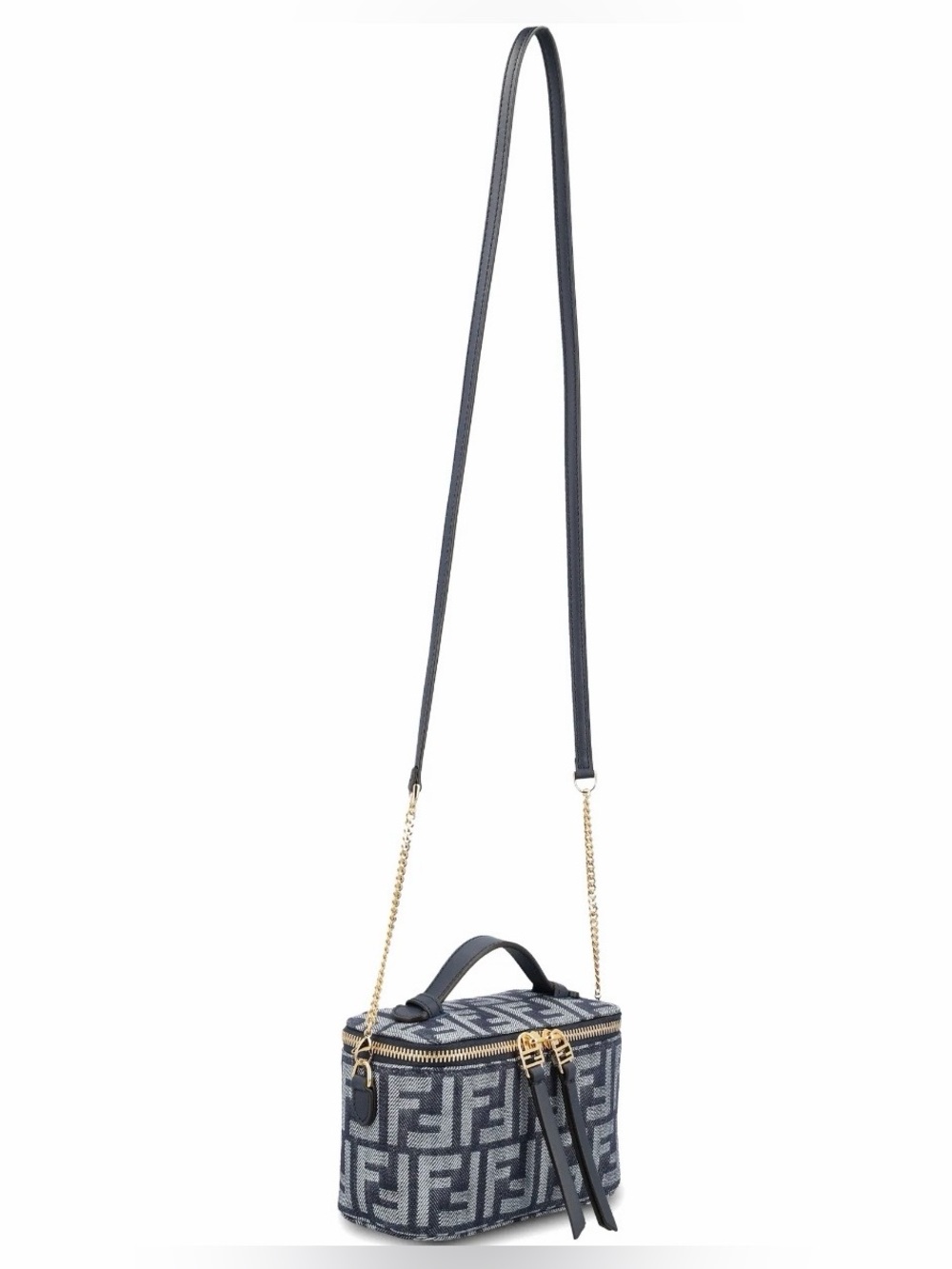 FENDI FF logo denim vanity crossbody bag - Picture 3 of 5